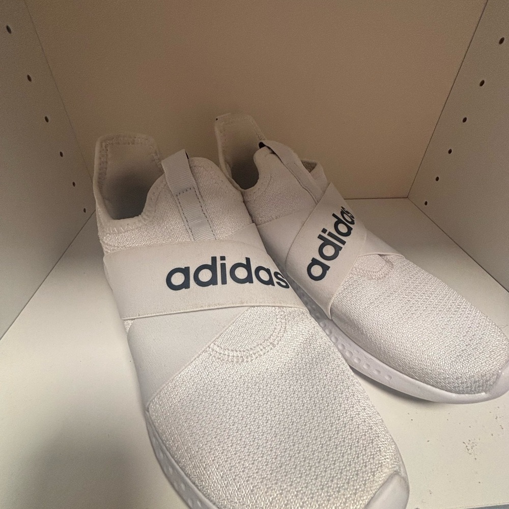 adidas White Slip-On Sneakers